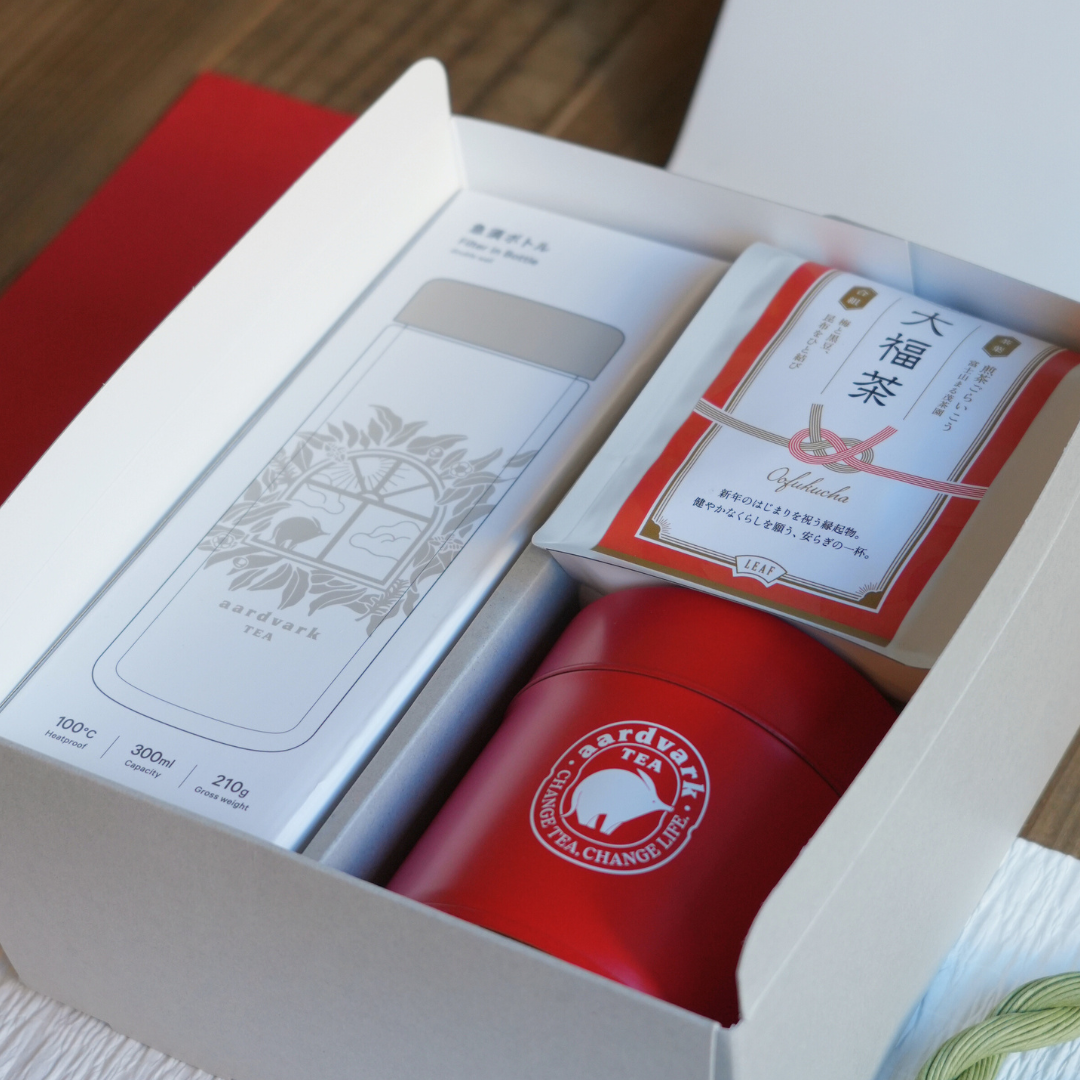 ［数量限定］急須ボトルと選べる紅白缶＋大福茶セット