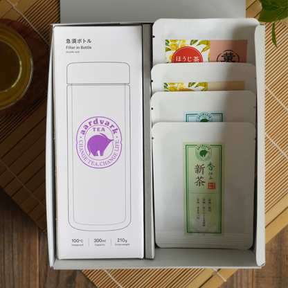 【お中元に/銘茶の贈り物】急須ボトルと2026初物新茶＆黄金みどりセット